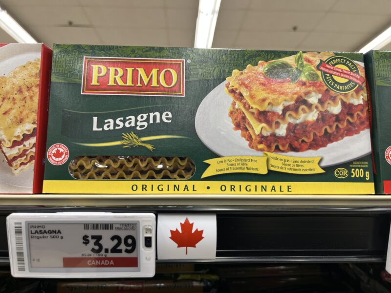 Primo Lasagna made in Canada 🇨🇦