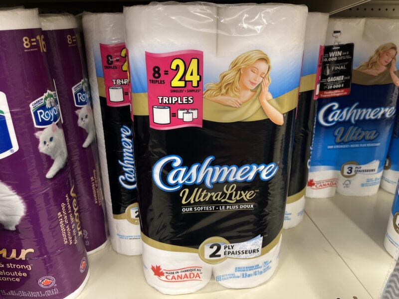 Cashmere Ultra luxe toilet paper Made in Canada
