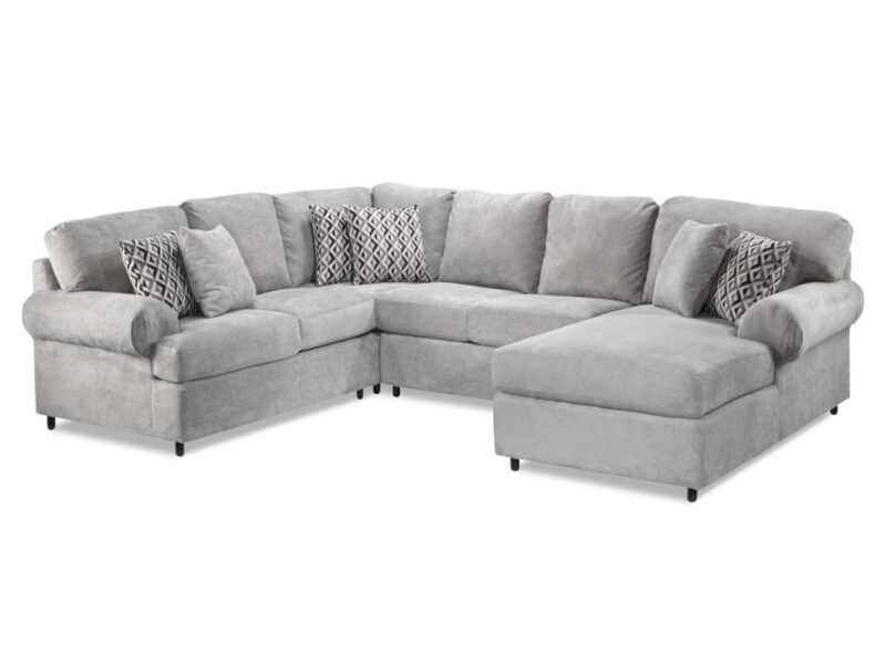 Jupiter 4-Piece Sectional with Right-Facing Chaise - Ash Grey